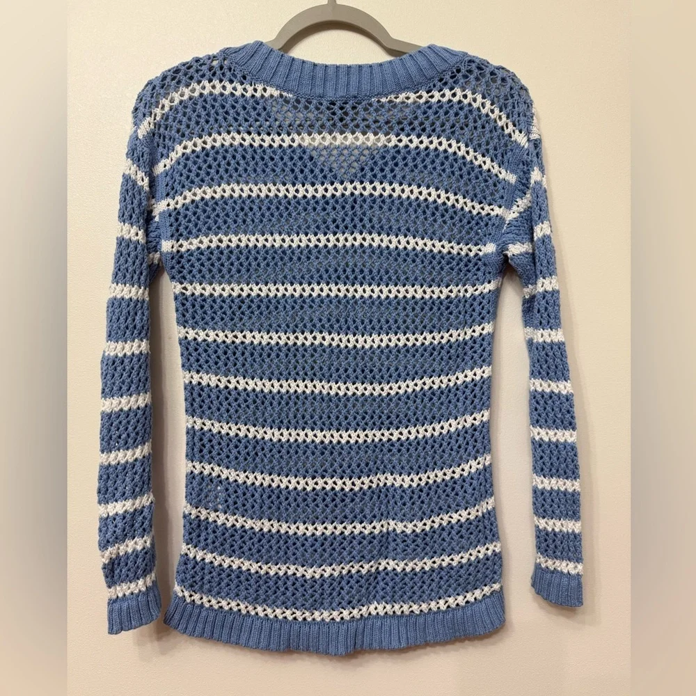 Talbots Open Weave V-Neck Sweater - Picture 4 of 8
